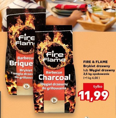 Węgiel drzewny Fire & flame promocja w Kaufland