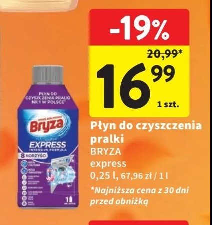 Płyn do czyszczenia pralki express intensive formula 8 actions Bryza lanza promocja