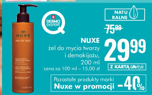 Żel do mycia twarzy Nuxe reve de miel promocja