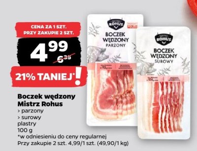 Boczek wędzony surowy plastry promocja w Netto