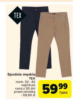 Spodnie męskie 32-42 Tex promocja