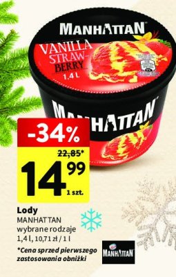 Lody Manhattan strawberry & vanilla promocja