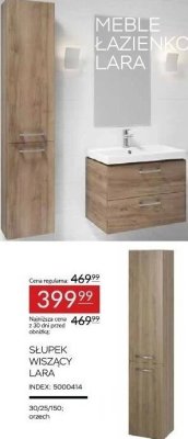 Słupek wiszący łazienkowy LARA promocja w Abra Meble