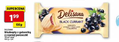 Biszkopty z galaretką czarna porzeczką w białej czekoladzie Delisana promocja