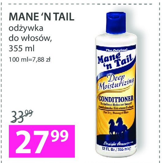 Odżywka do włosów deep moisturizing Mane'n tail promocja w Rossmann