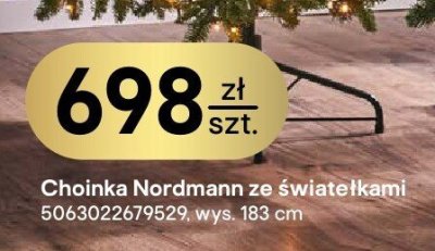 Choinka Nordmann ze światełkami wys. 183 cm promocja w Castorama