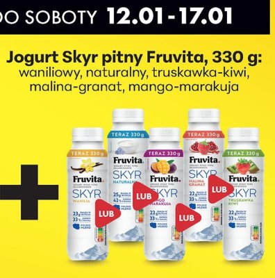 Jogurt Skyr pitny Fruvita waniliowy 330g promocja w Biedronka