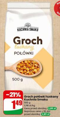 Groch połówki łuskany  promocja w Dino