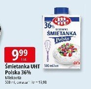 Śmietanka UHT polska 36% Mlekovita promocja w Leclerc