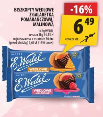 Biszkopty wedlowe z galaretką pomarańczową, malinową promocja w Arhelan