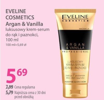 Krem-serum luksusowy do rąk i paznokci EVELINE COSMETICS Argan & Vanilla promocja w Hebe