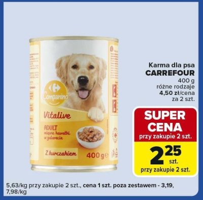 Karma dla psa CARREFOUR różne rodzaje promocja w Carrefour Express