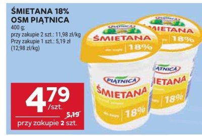 Śmietana 18% OSM Piątnica promocja w Stokrotka