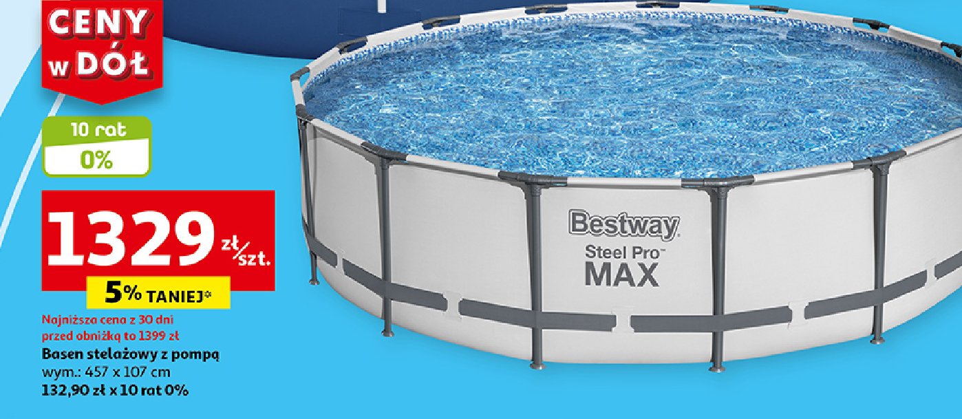 Basen rozporowy z pomp膮 457 x 107 cm Bestway promocja