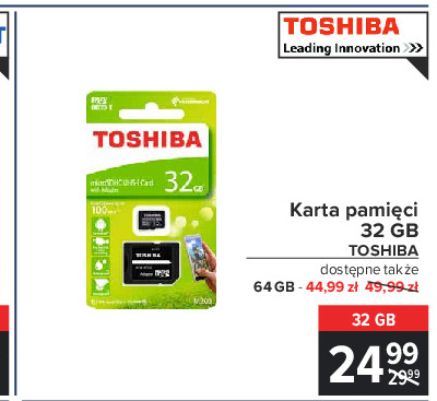 Karta micro sd 32 gb Toshiba promocja