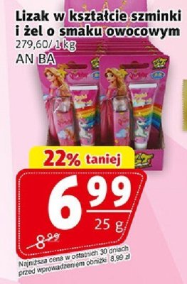Lizak w kształcie szminki i żel o smaku owocowym AN BA promocja w Prim Market