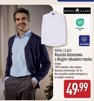 Koszula biznesowa z długim rękawem męska promocja w Aldi