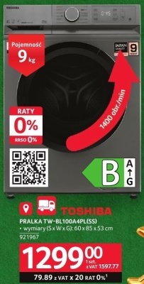Pralka Toshiba TW-BL100A4PL(SS) promocja w Selgros