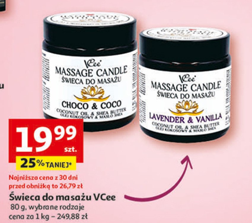 Świeca do masażu lavender & vanilla Vcee promocja