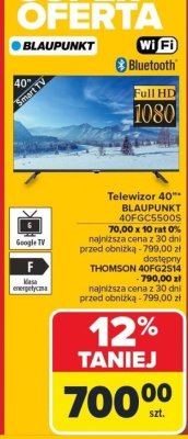 Telewizor 40'' 40FGC5500S BLAUPUNKT promocja w Carrefour