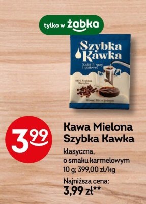 Kawa Mielona Szybka Kawka klasyczna, o smaku karmelowym promocja w Żabka