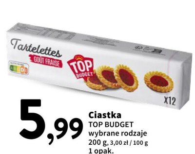 Ciastka TOP BUDGET wybrane rodzaje promocja w Intermarche