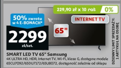 TV SMART LED 65" Samsung promocja w Auchan