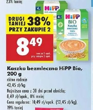 Kaszka owsiana Hipp bio promocja