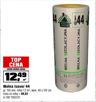 Wełna Isover 44 promocja w OBI