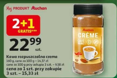 Kawa rozpuszczalna crema Auchan promocja w Auchan