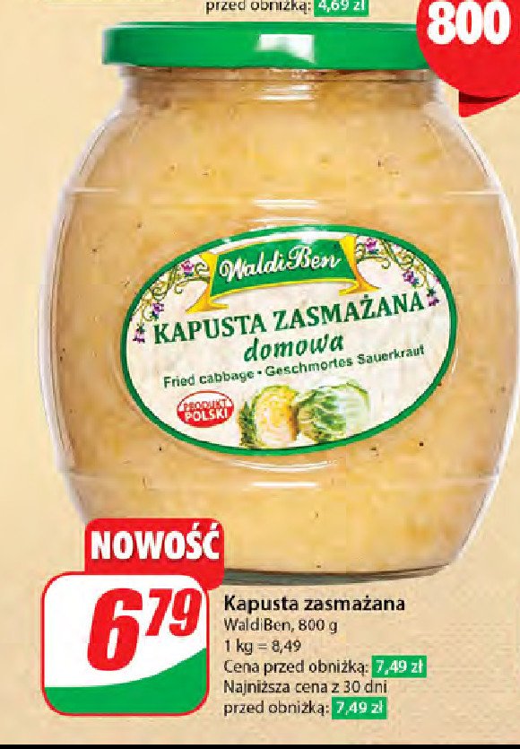 Kapusta zasmażana domowa Waldiben promocja