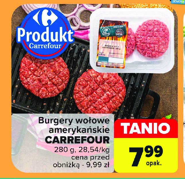 Hamburger wołowy amerykański CARREFOUR GRILL MASTERS promocja