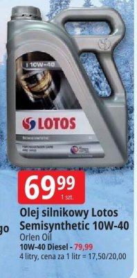 Olej silnikowy Lotos Semisynthetic 10W-40 Orlen Oil promocja w Leclerc