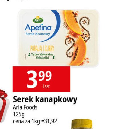 Serek kremowy papaja i curry Arla apetina promocja