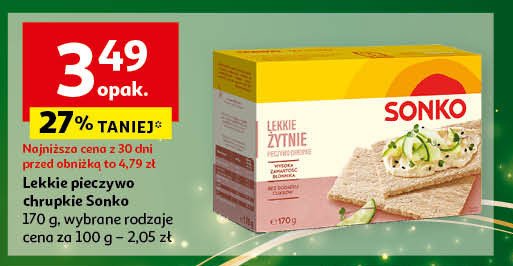 Pieczywo lekkie żytnie Sonko promocja w Auchan