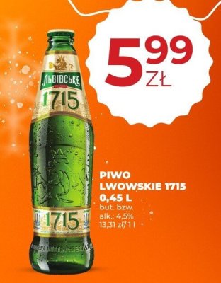 Piwo Lwowskie 1715 0,45 L promocja w Duży Ben