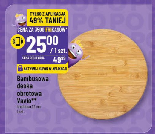 Deska bambusowa do krojenia 32 cm Vavio promocja w POLOmarket