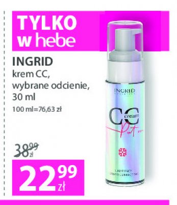 Krem cc do twarzy 01 Ingrid cosmetics promocja