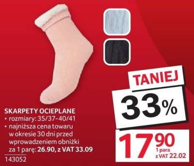 Skarpety ocieplane promocja w Selgros