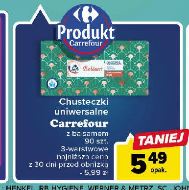 Chusteczki higieniczne Carrefour promocja