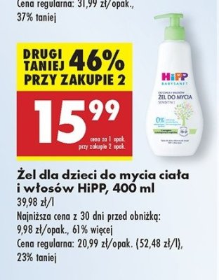 Żel do mycia ciała i włosów Hipp promocja