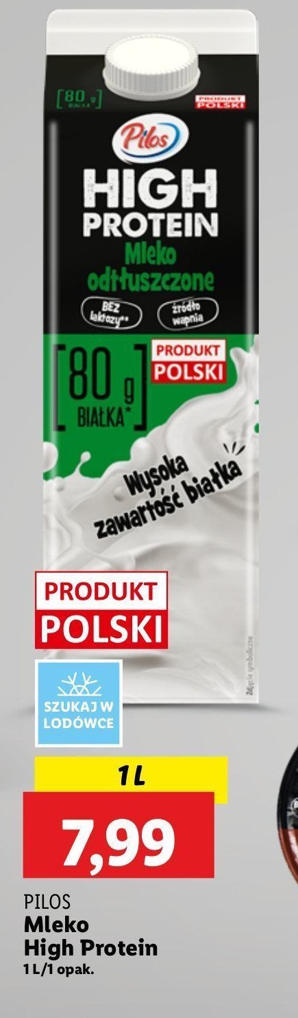 Mleko odtłuszczone PILOS HIGH PROTEIN promocja