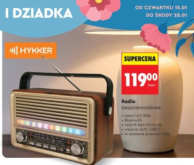 Radio bezprzewodowe HYKKER promocja w Biedronka