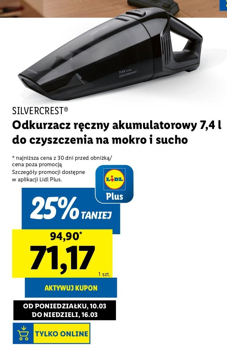 Odkurzacz r臋czny Silvercrest promocja