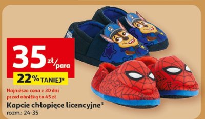 Kapcie chłopięce licencyjne promocja w Auchan