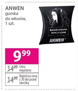 Gumka do włosów bawełniana czarna Anwen promocja