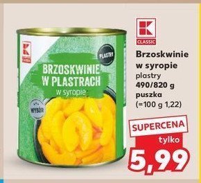 Brzoskwinie w syropie plastry K-classic promocja