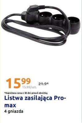 Listwa zasilaj膮ca 6 gniazdek bia艂a Powerfix promocja w Action