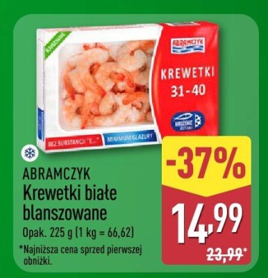 Krewetki białe blanszowane promocja w Aldi