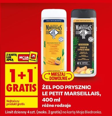 Żel pod prysznic, 400 ml różne rodzaje 1+1 GRATIS promocja w Biedronka